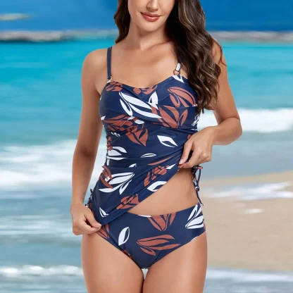 Sexy Drawstring Printed Tankini