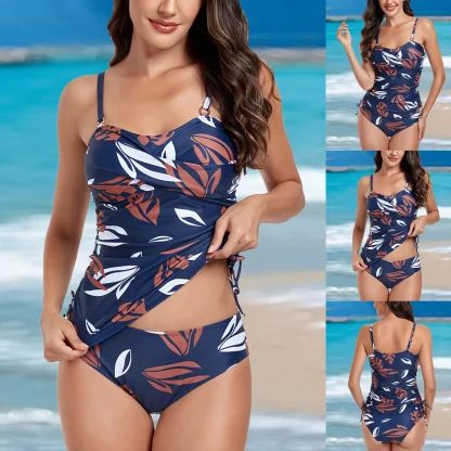 Sexy Drawstring Printed Tankini - Image 6