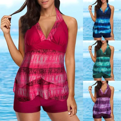 Chic Printed V-neck Tankinis - Image 5