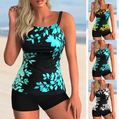 Colorful Floral Print Tankinis - Image 5
