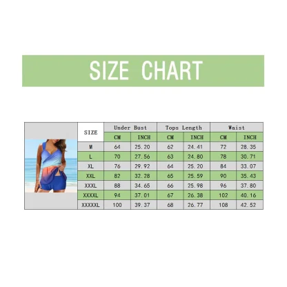 Criss Cross Back Gradient Tankini - Image 7