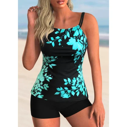 Colorful Floral Print Tankinis - Image 3
