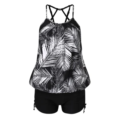 Strappy Spaghetti Strap Tankini - Image 4