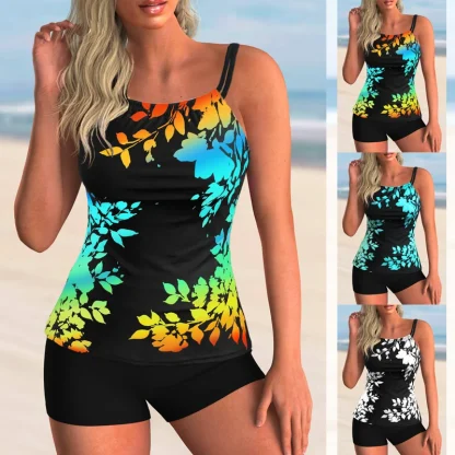 Colorful Floral Print Tankinis - Image 4