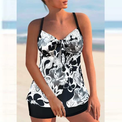 Chic Sleeveless Printed Tankini - Image 3