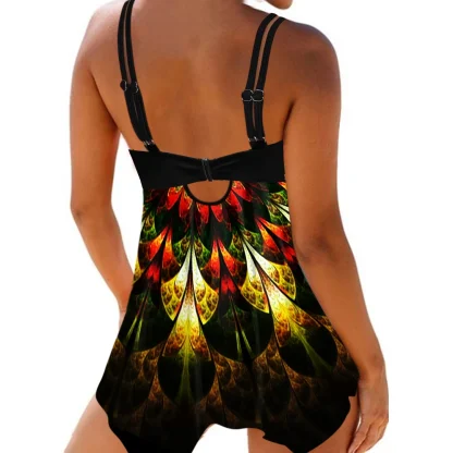 Flowy Keyhole Printed Tankini - Image 4