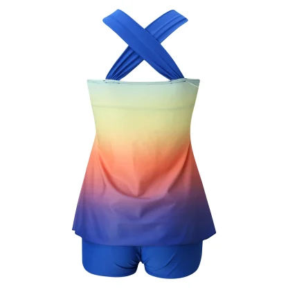 Criss Cross Back Gradient Tankini - Image 4