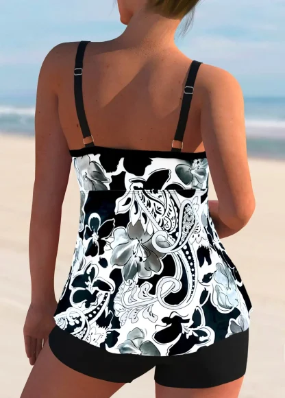 Chic Sleeveless Printed Tankini - Image 4