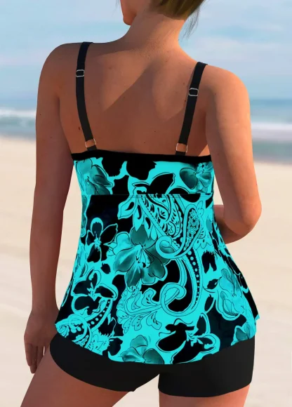 Chic Sleeveless Printed Tankini - Image 2