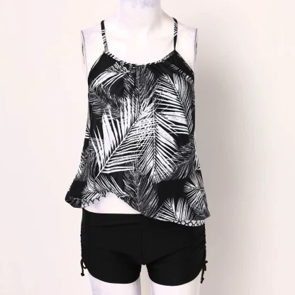 Strappy Spaghetti Strap Tankini - Image 3